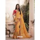 Yellow Silk Fancy Georgette Designer Embroidered Saree