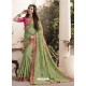 Sea Green Silk Fancy Georgette Designer Embroidered Saree