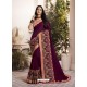 Purple Silk Fancy Georgette Designer Embroidered Saree