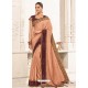 Light Orange Two Tone Silk Embroidered Designer Saree