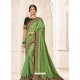 Green Two Tone Silk Embroidered Designer Saree