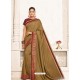 Camel Two Tone Silk Embroidered Designer Saree