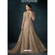 Light Brown Embroidered Net Anarkali Suit