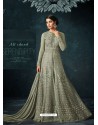 Olive Green Embroidered Net Anarkali Suit