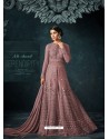 Old Rose Embroidered Net Anarkali Suit