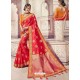 Red Heavy Banarasi Silk Party Wear Saree