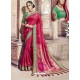 Rose Red Heavy Banarasi Silk Party Wear Saree