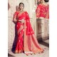 Red Heavy Banarasi Silk Party Wear Saree