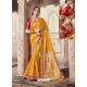 Yellow Heavy Banarasi Silk Party Wear Saree