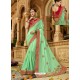 Sea Green Silk Embroidered Party Wear Saree