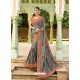 Grey Two Tone Silk Embroidered Party Wear Saree