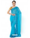 Blue Georgette Saree