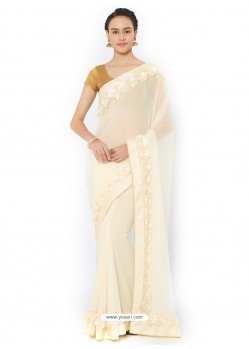 Off White Georgette Saree