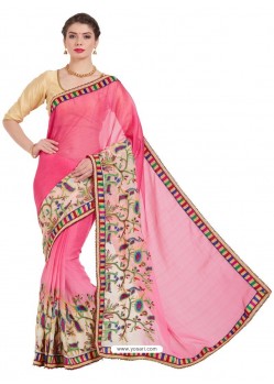 Light Pink Chiffon Saree