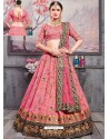 Hot Pink Banarasi Silk Heavy Embroidered Designer Lehenga Choli