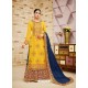 Yellow Faux Georgette Heavy Embroidered Sarara Suit