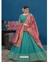 Aqua Mint Thapa Silk Emroidered Floor Length Suit