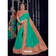 Jade Green Silk Jacquard Pallu Work Designer Saree
