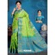 Parrot Green Art Silk Jacquard Worked Designer Saree