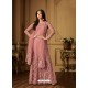 Peach Net Designer Anarkali Suit