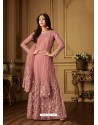 Peach Net Designer Anarkali Suit