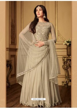 Taupe Net Designer Anarkali Suit