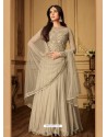 Taupe Net Designer Anarkali Suit