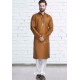 Camel Cotton Polyester Embroidered Readymade Kurta Pajama