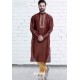 Latest Coffee Art Silk Embroidered Readymade Kurta Pajama