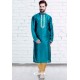 Tealblue Art Silk Embroidered Readymade Kurta Pajama