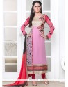 Flashy Pink Georgette Churidar Salwar Suit