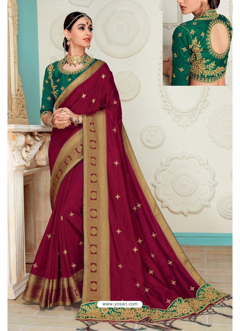 Buy Rinkoo Women's Art Silk Geometric Half Sleeve Readymade Saree Blouse  (R-300-MAROON_38_R_Red_Medium) Online at Best Prices in India - JioMart.