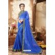 Blue Georgette Printed Saree