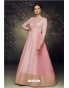 Pink Satin Silk Designer Gown Suit