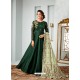 Dark Green Satin Georgette Embroidered Designer Anarkali Suit