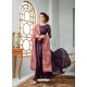 Purple Satin Georgette Embroidered Designer Anarkali Suit