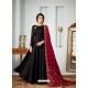 Black Satin Georgette Embroidered Designer Anarkali Suit