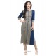 Grey And Tealblue Rayon Designer Kurti