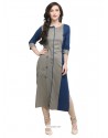 Grey And Tealblue Rayon Designer Kurti