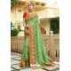 Green Muslin Embroidered Party Wear Saree