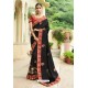 Black Kashmira Silk Embroidered Party Wear Saree