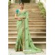 Sea Green Silk Embroidered Party Wear Saree