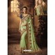 Sea Green Georgette Heavy Embroidered Wedding Saree