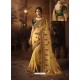 Yellow Georgette Heavy Embroidered Wedding Saree