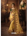 Yellow Georgette Heavy Embroidered Wedding Saree