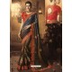 Grey And Coffee Cadbury Silk Heavy Embroidered Wedding Saree