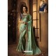 Sea Green Cadbury Silk Heavy Embroidered Wedding Saree