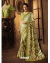 Green Cadbury Silk Heavy Embroidered Wedding Saree