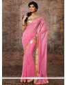 Preety Pink Faux Chiffon Designer Saree