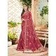 Old Rose Georgette Heavy Embroidered Designer Saree